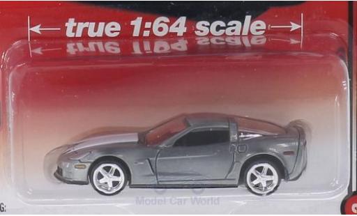 Modelauto Chevrolet Corvette Z06 (C6) Special Version grijs/wit 2012 zonder Vitrine 1/64 Auto World