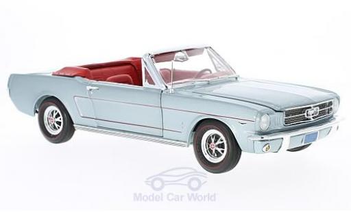 Modelauto Ford Mustang Convertible Cabriolet metallic grijs 1965 zonder Vitrine 1/18 Auto World