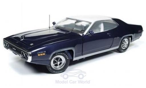 Modelauto Plymouth Satellite Sebring Plus metallic lila/wit 1971 1/18 Auto World