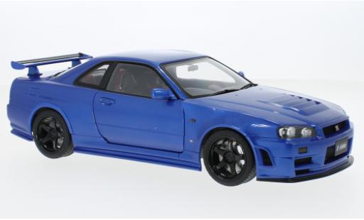 Modelauto Nissan Skyline R34 GT-R () Nismo Z-Tune blauw RHD 2005 1/18 AUTOart