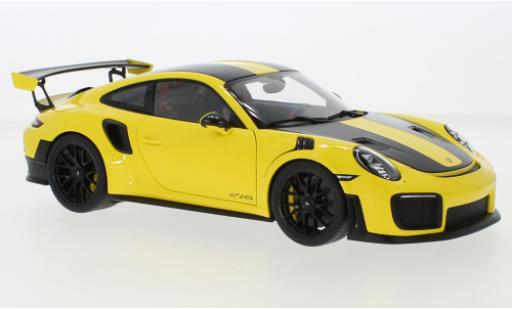 Modelauto Porsche 911 GT2 RS (991.2) geel 2017 1/18 AUTOart