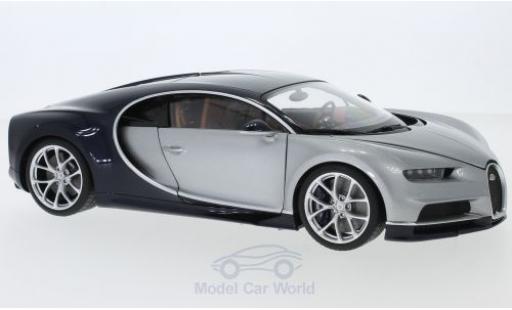 Modelauto Bugatti Chiron coupe grijs/blauw 2017 1/18 AUTOart