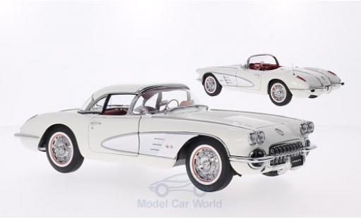 Modelauto Chevrolet Corvette Convertible (C1) wit/grijs 1958 Hardtop zum auflegen liegt bei 1/18 AUTOart
