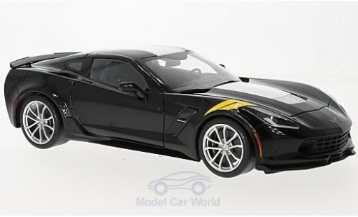 Modelauto Chevrolet Corvette Grand Sport (C7) zwart/wit 2017 1/18 AUTOart