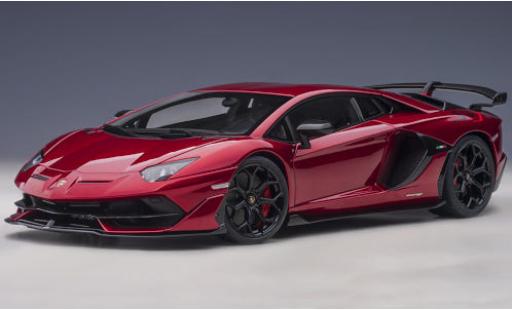 Modelauto Lamborghini Aventador SVJ metallic rood/Dekor 2019 1/18 AUTOart