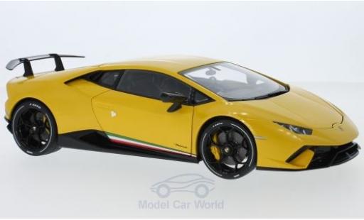 Modelauto Lamborghini Huracan Performante metallic geel 2017 1/18 AUTOart