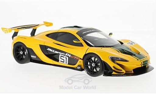 Modelauto McLaren P1 GTR geel/groen 2015 Motorshow Genf 1/18 AUTOart