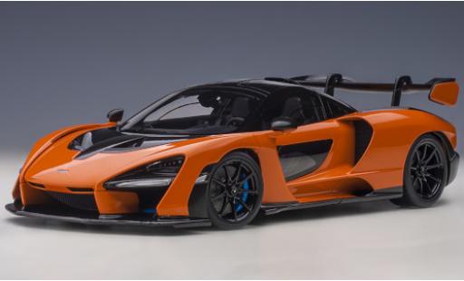 Modelauto McLaren Senna Base metallic oranje/carbon 2018 1/18 AUTOart