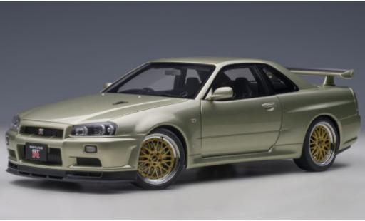 Modelauto Nissan Skyline R34 GT-R () V-Spec II N&Atilde;&frac14;r metallic groen RHD 2002 avec BBS LM-jantes 1/18 AUTOart