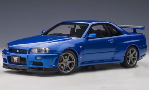 Modelauto Nissan Skyline R34 GT-R V-Spec II () metallic blauw RHD 1/18 AUTOart