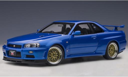 Modelauto Nissan Skyline R34 GT-R V-Spec II () metallic blauw RHD 2001 met BBS LM-Felgen 1/18 AUTOart