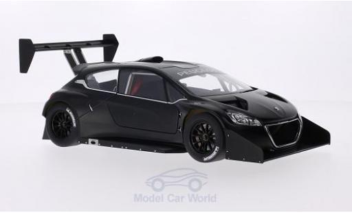 Modelauto Peugeot 208 T16 mat-zwart Pikes Peak 2013 Plain Body Version 1/18 AUTOart