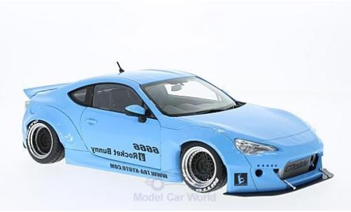 Modelauto Toyota 86 Rocket Bunny Rocket Bunny metallic blauw zwarte Felgen 1/18 AUTOart