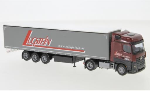 Modelauto Mercedes Actros Bigspace 2 Big./Aerop. Lugstein Gardinenplanensattelzug 1/87 AWM
