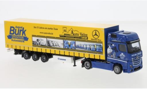 Modelauto Mercedes Actros Gigaspace 2 Giga./Aerop. August Burk Spedition Mega-Gardinenplanensattelzug 1/87 AWM