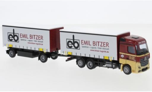 Modelauto Mercedes Actros Streamspace 2 /Aerop. Emil Bitzer Wechselgardinenplanenh&Atilde;&curren;ngerzug 1/87 AWM