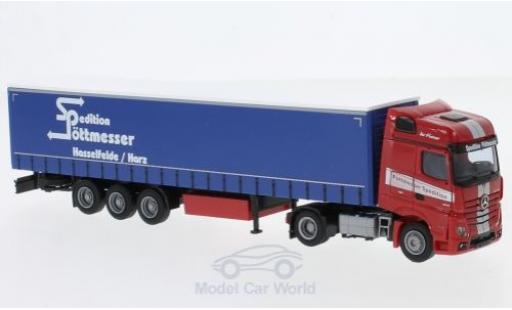 Modelauto Mercedes Actros Bigspace 2 Big. Aerop. P&Atilde;&para;ttmesser G-KSZ 1/87 AWM