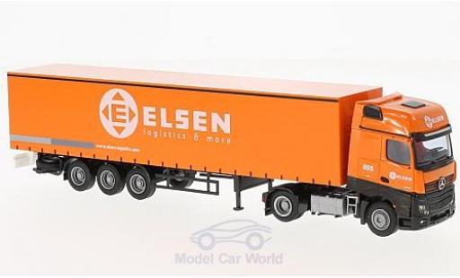 Modelauto Mercedes Actros Gigaspace 2 Giga. / Aerop. Elsen G-KSZ 1/87 AWM