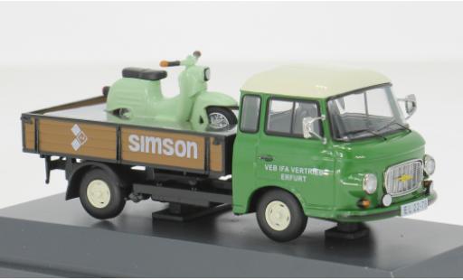 Modelauto Barkas B1000 utilitaire groen/bruin 1/43 Schuco