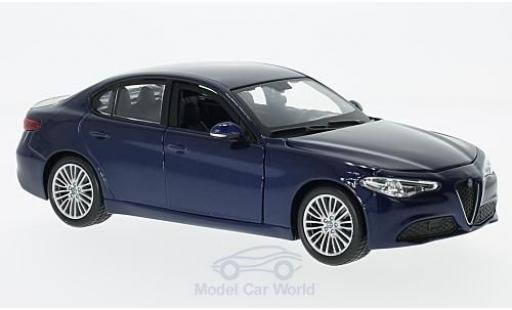Modelauto Alfa Romeo Giulia veloce metallic blauw 2016 1/24 Burago