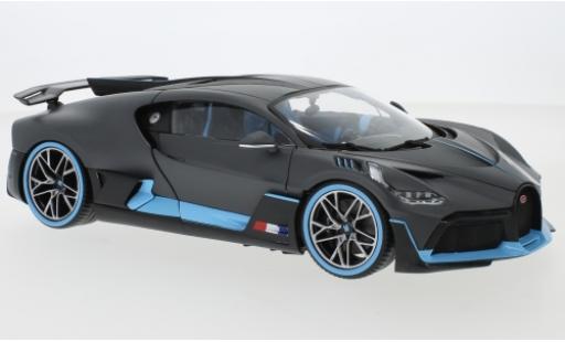 Modelauto Bugatti Divo coupe grijs mat/blauw 2018 1/18 Burago