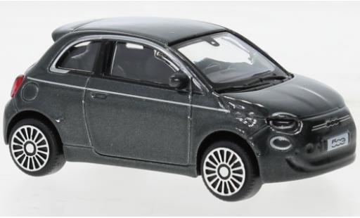 Modelauto Fiat 500 Elettrica e metallic grijs 2021 1/43 Burago