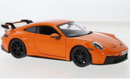 Modelauto Porsche 911 GT3 metallic oranje 2021 1/24 Burago