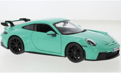 Modelauto Porsche 911 GT3 turquoise 2021 1/24 Burago