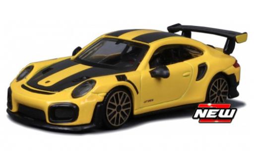 Modelauto Porsche 911 GT2 RS geel/zwart 1/43 Burago