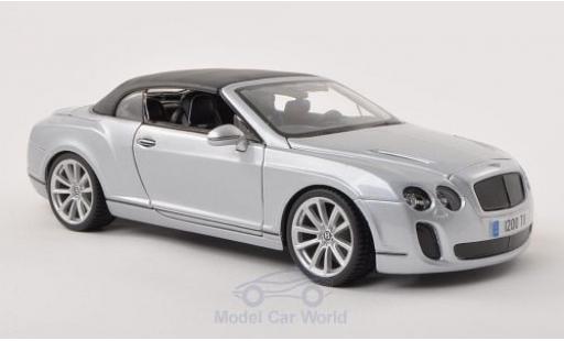 Modelauto Bentley Continental Supersports Convertible Cabriolet grijs kap gesloten 1/18 Burago