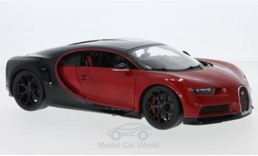 Modelauto Bugatti Chiron Sport rood/zwart 1/18 Burago