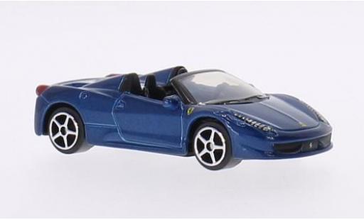 Modelauto Ferrari 458 Italia Spider metallic blauw 1/64 Burago