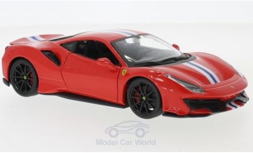 Modelauto Ferrari 488 Pista rood/wit 2018 1/24 Burago