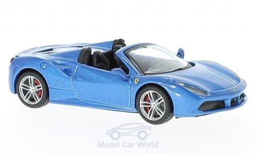 Modelauto Ferrari 488 Spider metallic blauw 2016 1/43 Burago