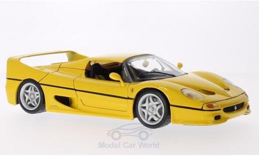 Modelauto Ferrari F50 Coupe geel zonder Vitrine 1/18 Burago