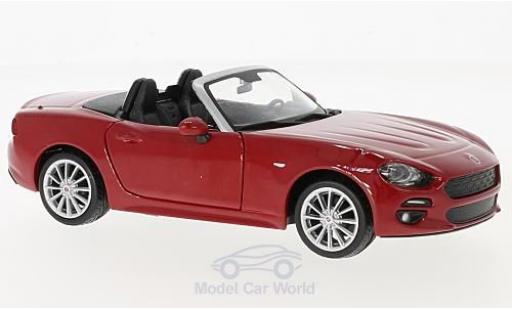 Modelauto Fiat 124 Base Spider rood 2017 zonder Vitrine 1/24 Burago