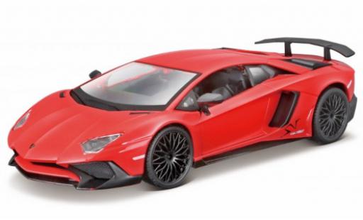 Modelauto Lamborghini Aventador SV LP750-4 metallic rood 1/24 Burago