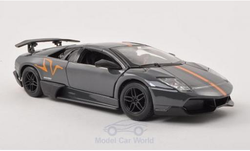 Modelauto Lamborghini Murcielago LP670-4 LP 670-4 SV metallic grijs/oranje 1/24 Burago