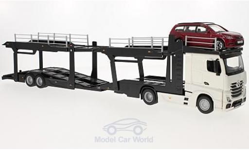 Modelauto Mercedes Actros Base 2545 Autotransporter met Ford Focus Turnier 1/43 Burago