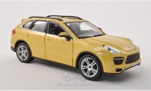 Modelauto Porsche Cayenne Turbo (92A) geel 1/24 Burago