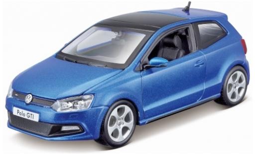 Modelauto Volkswagen Polo GTI V metallic blauw 1/24 Burago