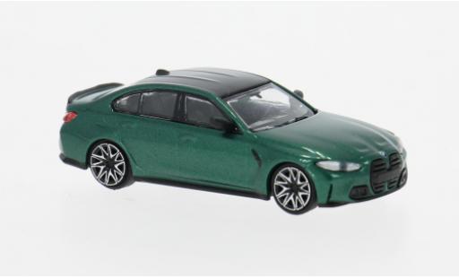 Modelauto Bmw M3 berline (G80) groen 2020 1/87 Minichamps