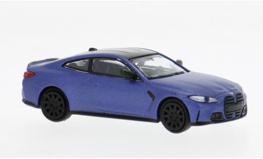 Modelauto Bmw M4 coupe (G82) blauw 2020 1/87 Minichamps
