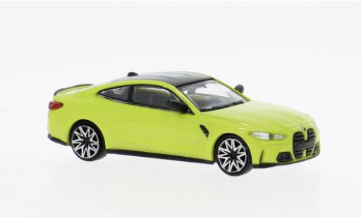 Modelauto Bmw M4 coupe (G82) geel 2020 1/87 Minichamps
