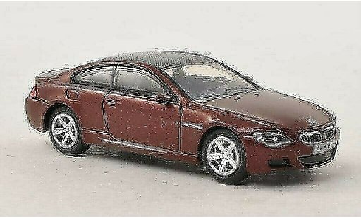 Bmw M6 Coupe 1/87 Busch E63 rood/carbon 2005 modelauto