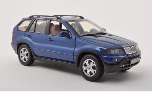 Bmw X5 E53 1/18 Motormax blauw modelauto