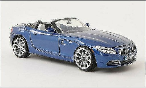 Bmw Z4 roadster 1/24 Motormax E89 metallic blauw 2010 modelauto