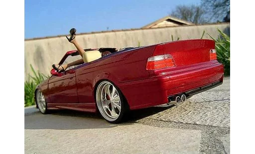 Bmw M3 Cabriolet 1/18 Ut Models E36 rood jantes budnik modelauto