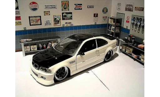 Bmw M3 ac schnitzer 1/18 Jada Toys E46 zwart & white modelauto