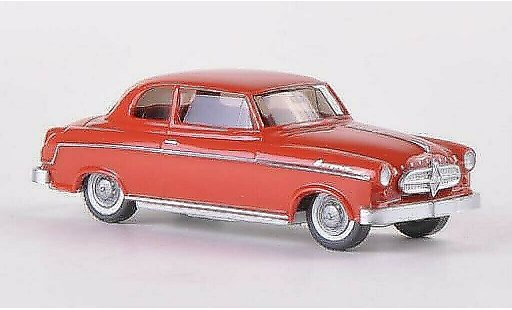 Borgward Isabella berline 1/87 Wiking Sedan rood-bruin modelauto